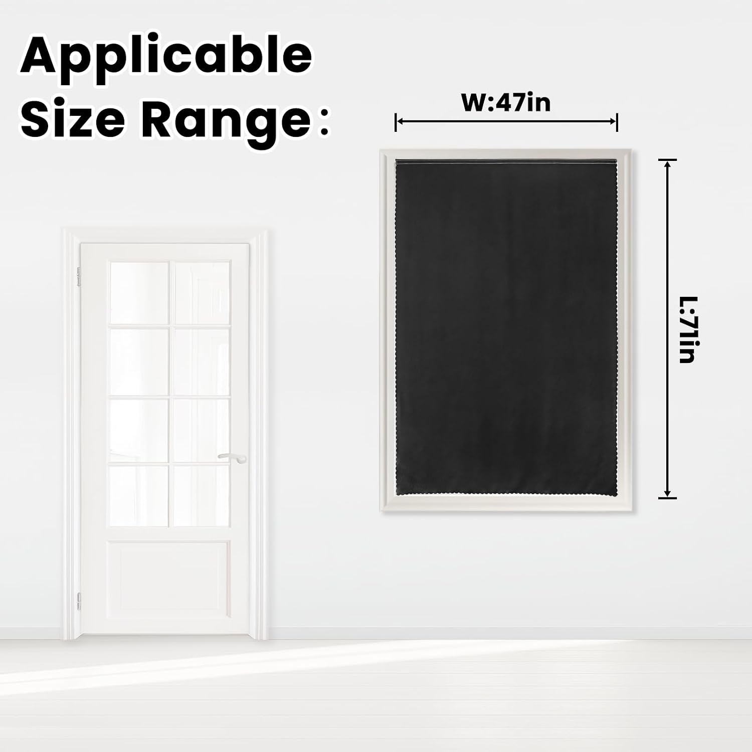 Adhesive Blackout Curtains- Self Stick Shades Window Blinds Curtains No Rod Needed Easy to Hang Curtains, Use for Bedroom, Living Room…