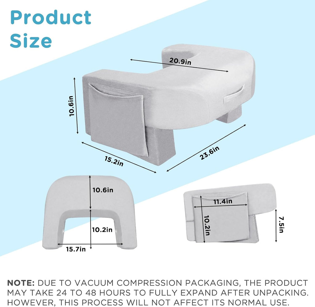 Soft Reading Pillow - Arm Rest Lap Desk Pillow for Adult - Premium Foam Bed Rest Pillow for Reading Working Playing Game or Sitting in…