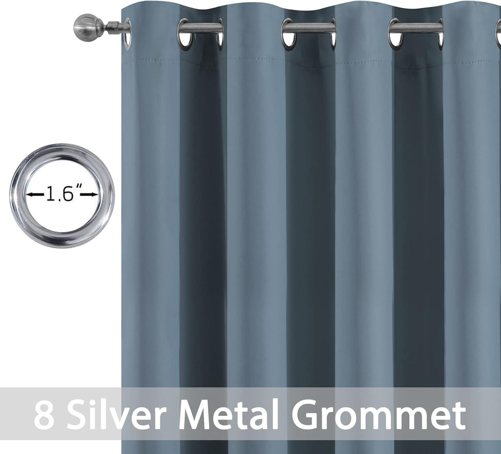 Yakamok Blackout Curtains Room Darkening Thermal Insulated Window Panels, Solid Grommet Top Drapes for Bedroom/Living Room(52x108 Inch…