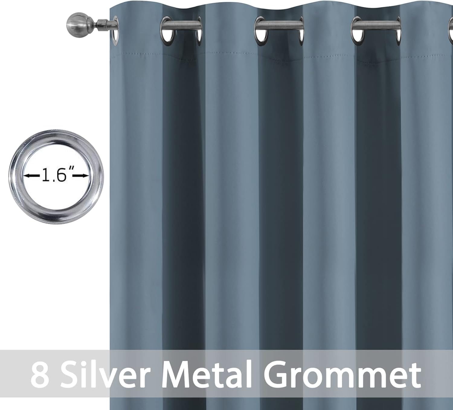 Yakamok Blackout Curtains Room Darkening Thermal Insulated Window Panels, Solid Grommet Top Drapes for Bedroom/Living Room(52x108 Inch…