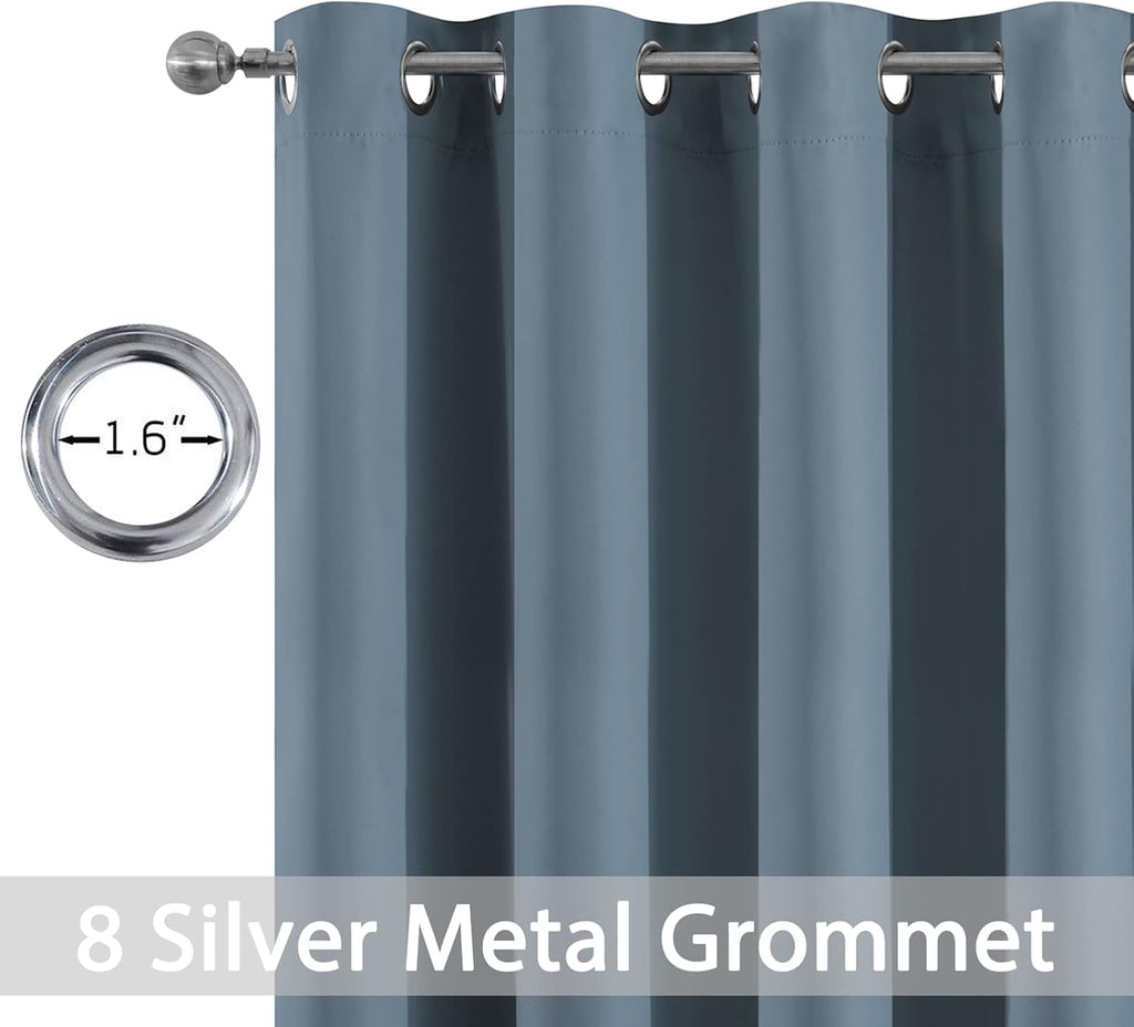 Yakamok Blackout Curtains Room Darkening Thermal Insulated with Grommet Window Curtain for Bedroom/Living Room(52Wx96L inch, Stone Blue…