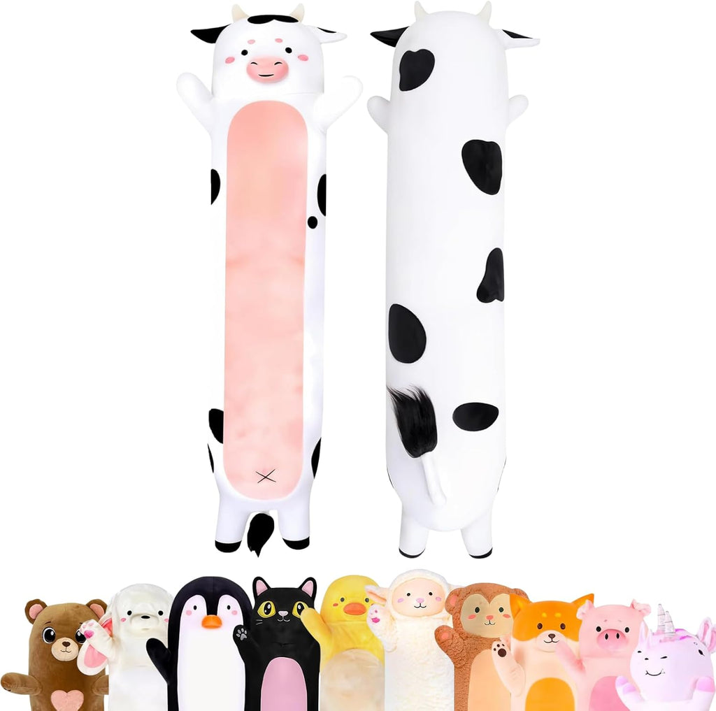 CuddlePaws Cuddle Paws Cow Print Plush Body Pillow for Kids | Long Stuffed Animal Cuddle Pillow | Soft Hugging Toy | Plushie Gift for Girls…