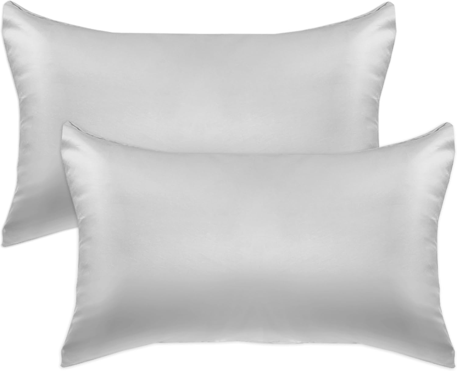 Elegantcomfort Elegant Comfort 2-Pack Cooling Viscose Satin Pillowcase Set with Hidden Zipper Closure, Silky Smooth for Hair and fabric…