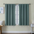 Simplebrand Ava Dark Green Short Blackout Curtains for Bedroom 45 Inches Long 2 Panels Set, Solid Thermal Insulated, Energy Saving Window T…