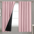 BGment Pink 100% Blackout 63 Inch Curtains 2 Panel Set with Black Liner, Rod Pocket and Back Tab Double Layer Thermal Insulation Room…