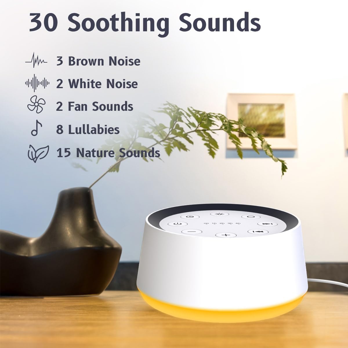 Brown Noise Sound Machine with 30 Soothing Sounds 12 Colors Night Light White Noise Machine for Adults Baby Kids Sleep Machines Memory…