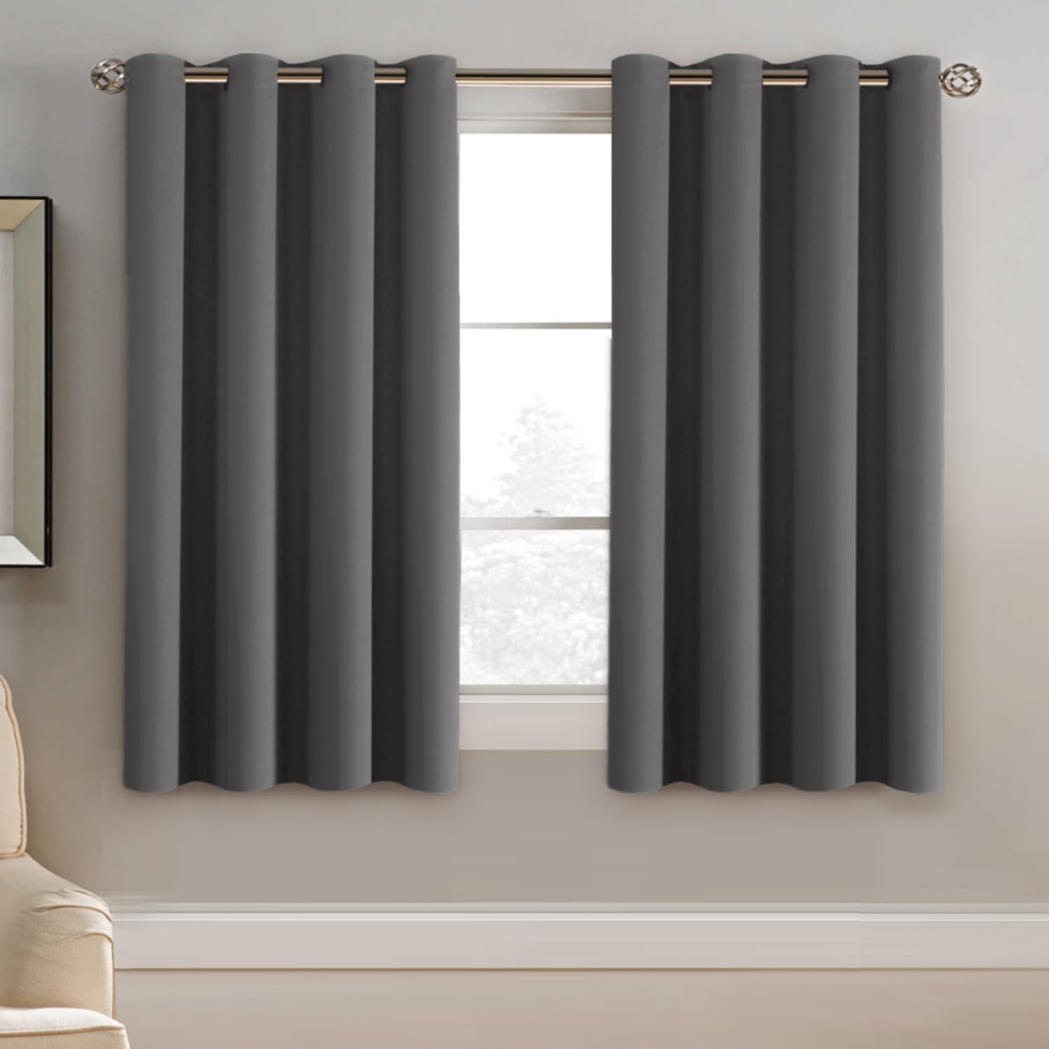 H.VERSAILTEX Blackout Curtain for Living Room Thermal Insulated Window Treatment Curtain 54 inch Length Energy Saving Solid Gro…