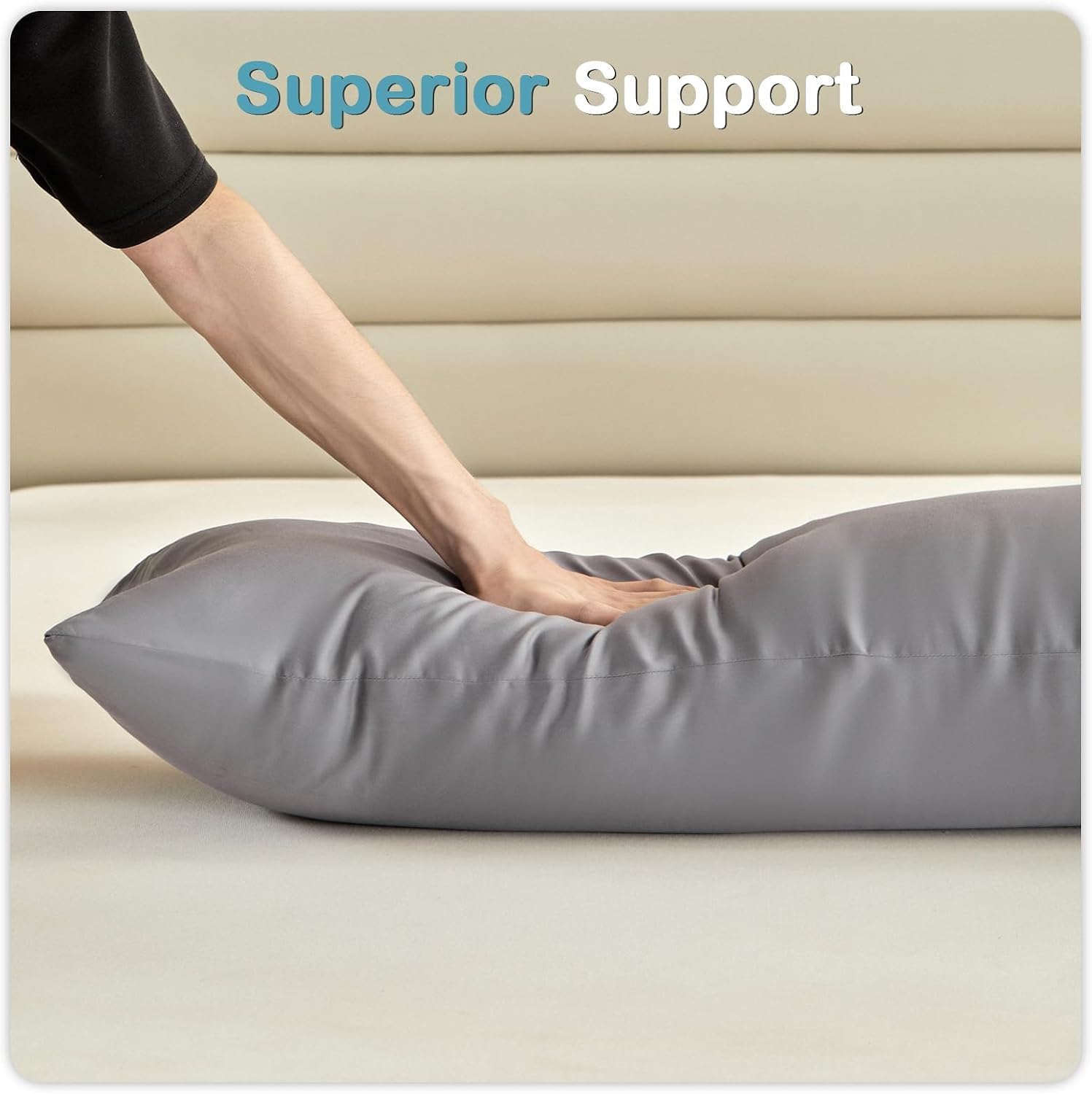 Mioto Cooling Weighted Body Pillow with Tencel Cover(48" x 14") 8.5lbs - Quilted Glass Beads Body Pillows for Better Sleep, Weighted Pillow…