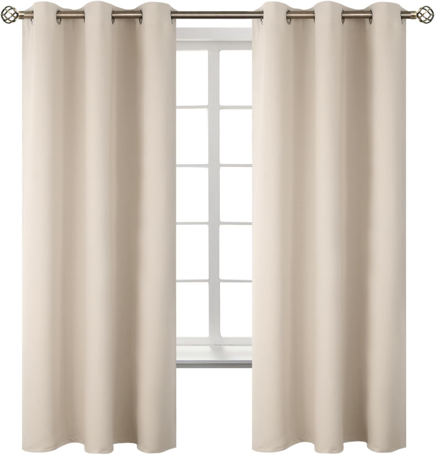 BGment Champagne Curtains 63 Inch Long - Wedding & Party Backdrop Drapes Elegant Room Darkening Thermal Insulated Window Treatments for Bir…