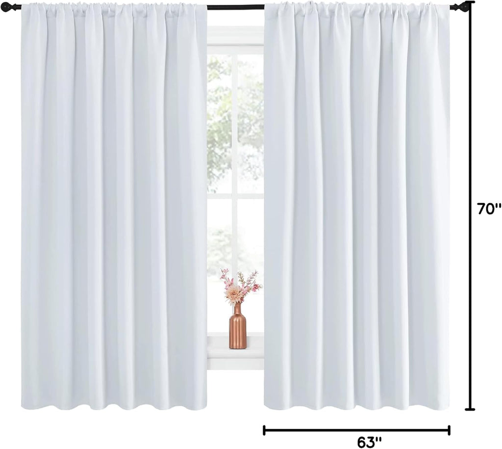 NICETOWN Bedroom Window Curtain Panels - Window Treatment Thermal Insulated Rod Pocket Room Darkening Curtains/Drapes for Patio Door…