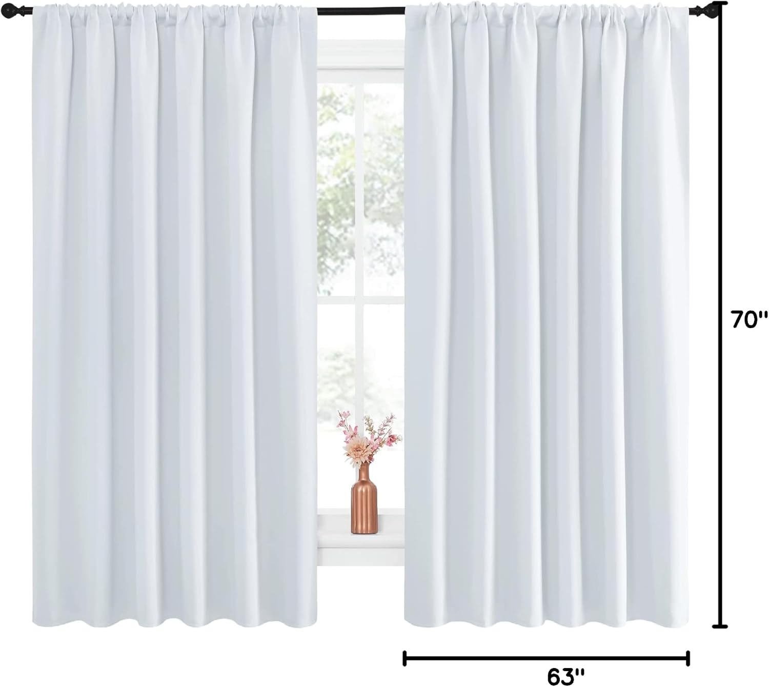 NICETOWN Bedroom Window Curtain Panels - Window Treatment Thermal Insulated Rod Pocket Room Darkening Curtains/Drapes for Patio Door…