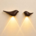 2-Pack Faux Walnut Bird Wall Sconces, Walnut-Look Plastic Cordless Motion Sensor LED Night Lamps, Rechargeable Battery Operated for…