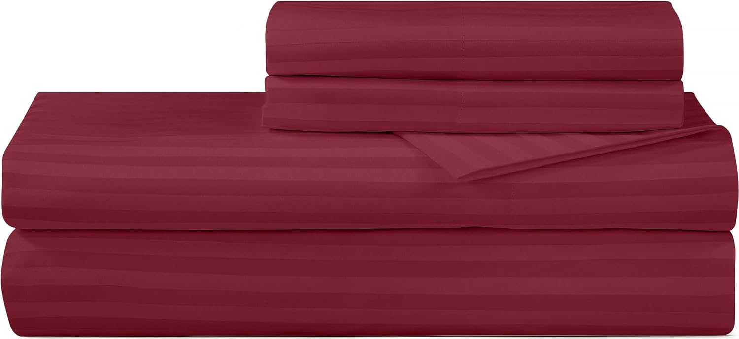 Royalelinens ROYALE LINENS 300 Thread Count 100% Long Staple Combed Cotton Sheet Set - 4 Piece King Bed Sheets - 1 Fitted, 1 Flat & 2 Pillo…