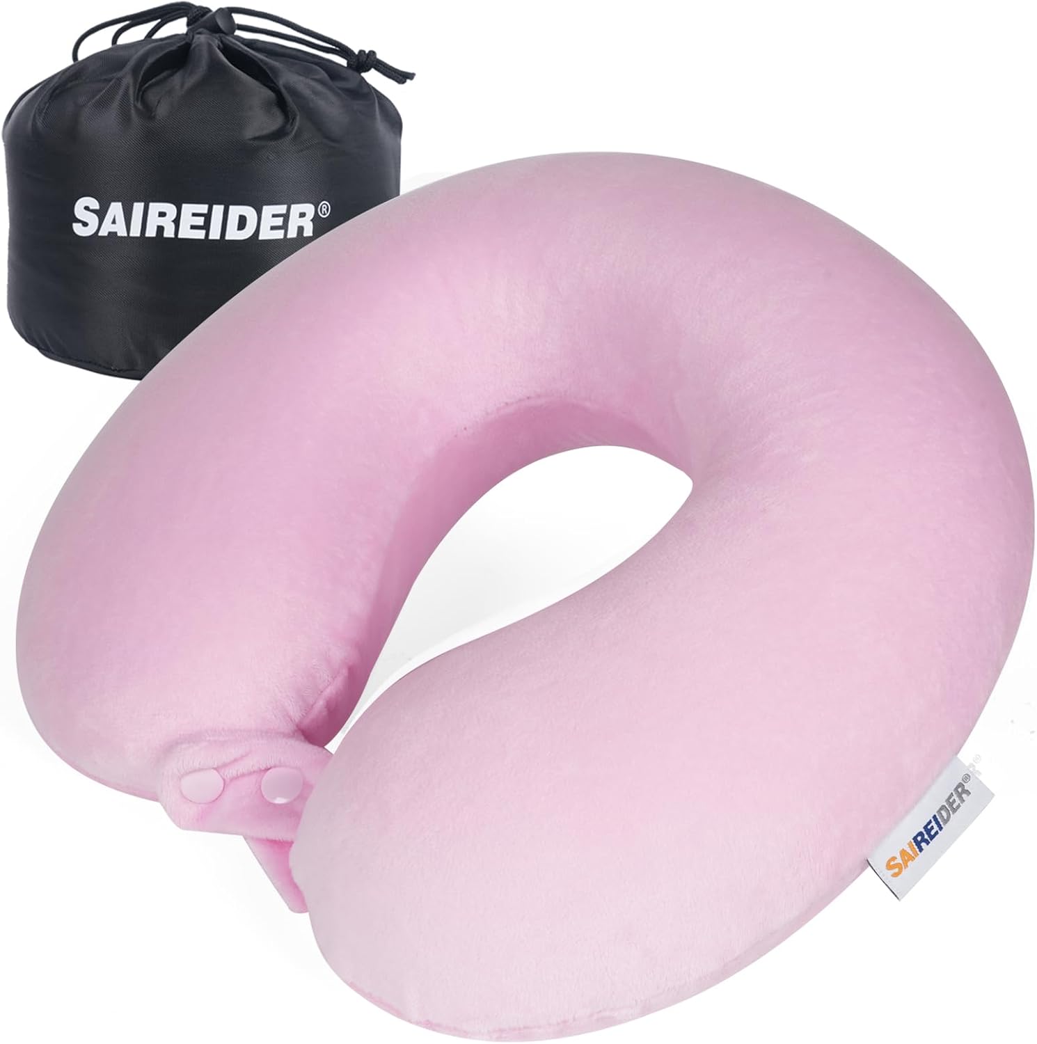 Saireider Travel Neck Pillow 100% Pure Memory Foam Airplane Pillow for Head Support, Soft Adjustable Pillow for Plane, Car & Home Recliner w…