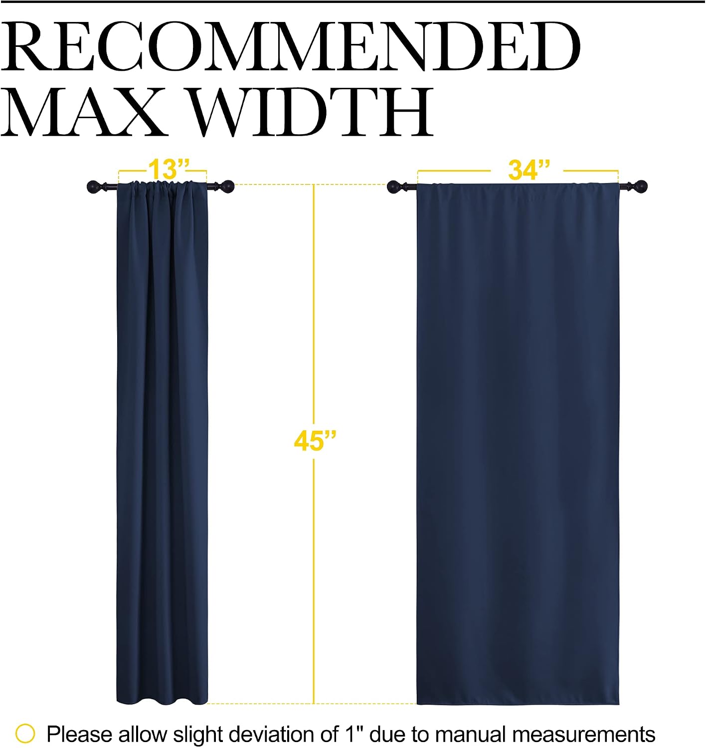NICETOWN Kitchen Curtains, Short Blackout Curtains & Drapes, Thermal Insulated Rod Pocket Window Treatment Draperies for Nursery (Navy…