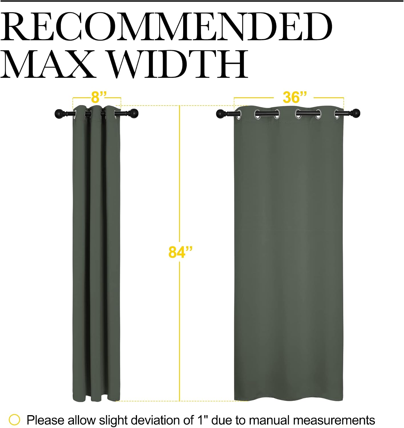 NICETOWN Window Treatment Thermal Insulated Solid Grommet Blackout Curtains/Drapes for Bedroom (Dark Mallard, Set of 2 Panels, 42 by 84…