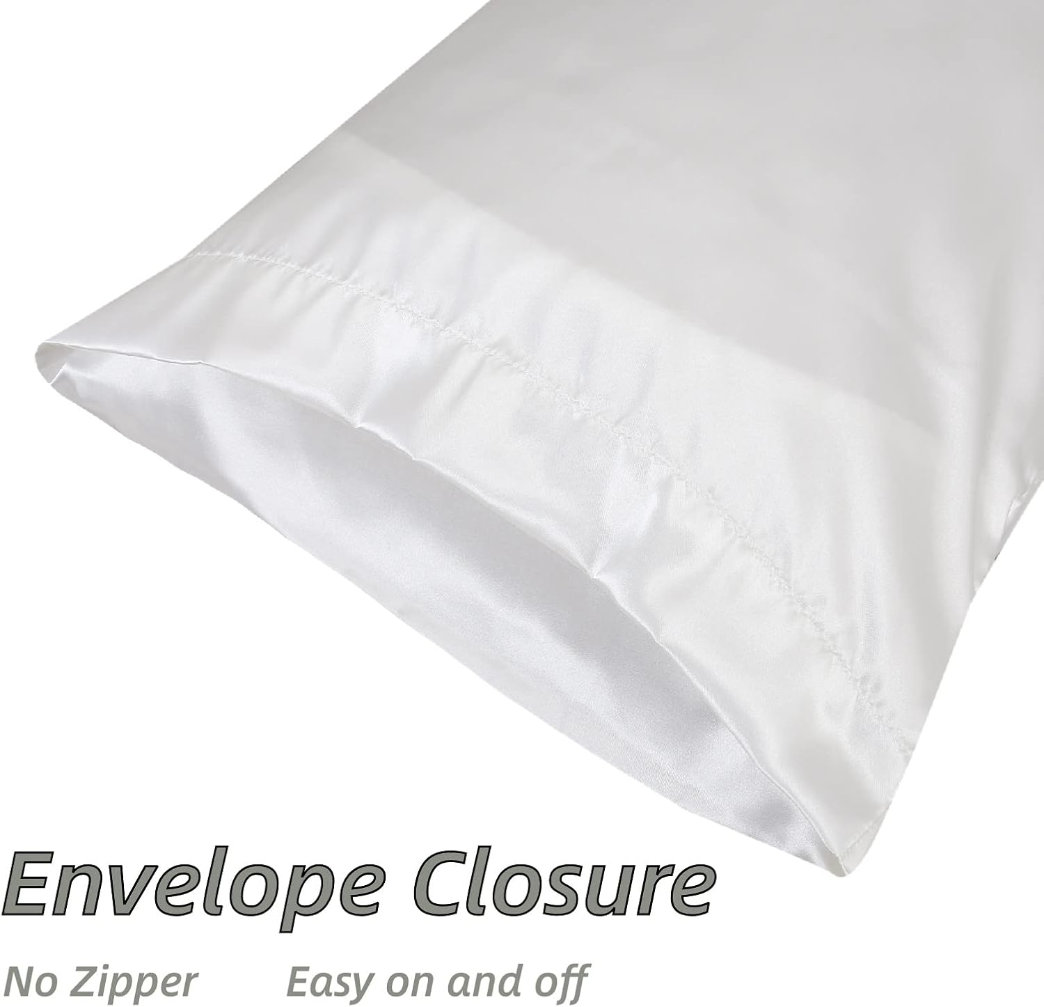 Lcbd Standard Size Satin Pillowcase for Hair and Skin, Ivory Silk Satin Pillowcases Set of 2, Satin Cooling Pillow Covers with Envelope Clo…