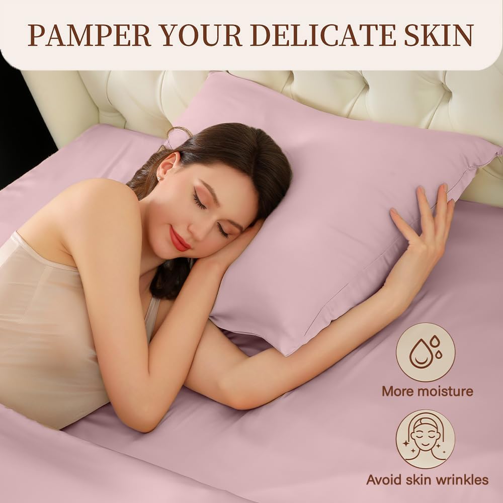 Mulberry Silk Pillowcase for Hair and Skin Queen Size 20"X 30" with Hidden Zipper Soft Breathable Smooth Cooling Pillow Covers for…