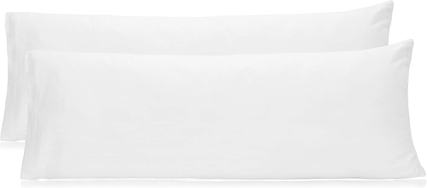 Cottoncraft COTTON CRAFT Pillow Protectors - 220 Thread Count - Set of 2 Pure Combed Cotton - Sateen Weave - White - Body Pillow Protector…