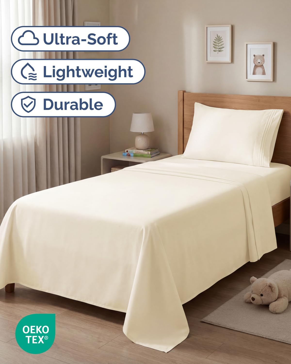 Twin Size 3 Piece Sheet Set - Comfy Breathable & Cooling Sheets - Hotel Luxury Bed Sheets for Women & Men - Deep Pockets, Easy-Fit, Extra…