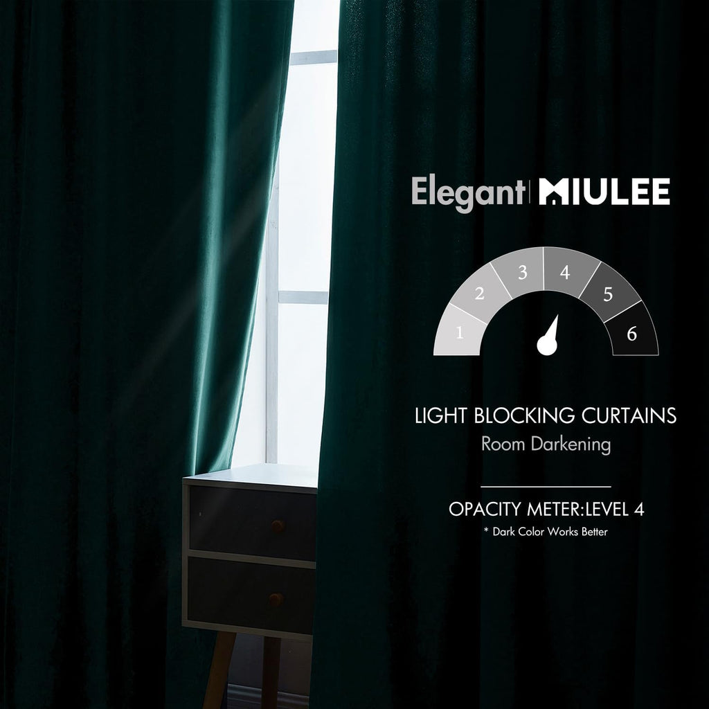 Miulee Velvet Curtains 108 inches Long 2 Panels - Luxury Blackout Curtains for Bedroom Living Room Thermal Insulated Home Christmas Decor S…