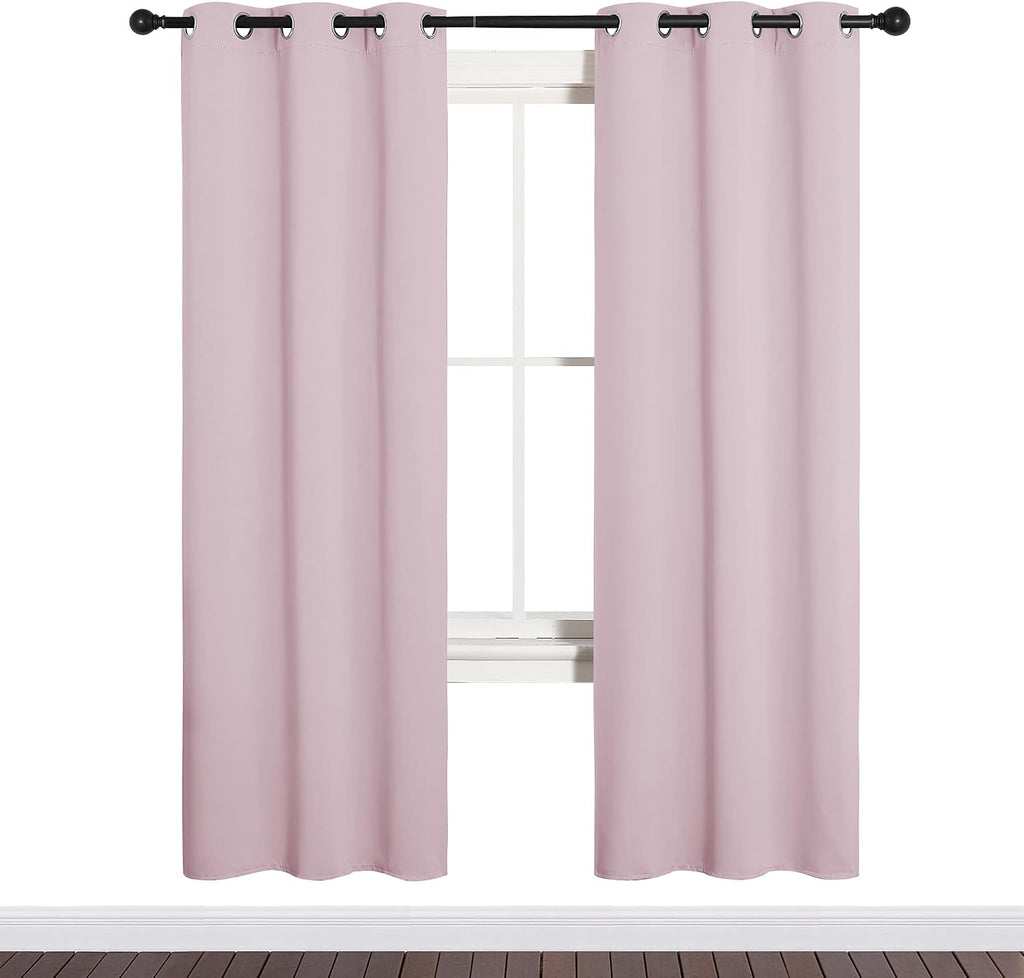 NICETOWN Blackout Curtain Panels for Girls Room, Nursery Essential Thermal Insulated Solid Grommet Top Blackout Drapes (Lavender Pink, 1…