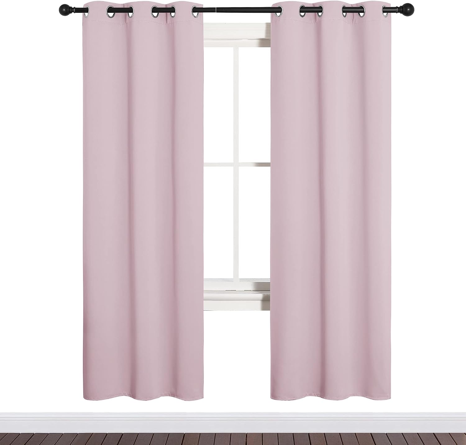 NICETOWN Blackout Curtain Panels for Girls Room, Nursery Essential Thermal Insulated Solid Grommet Top Blackout Drapes (Lavender Pink, 1…