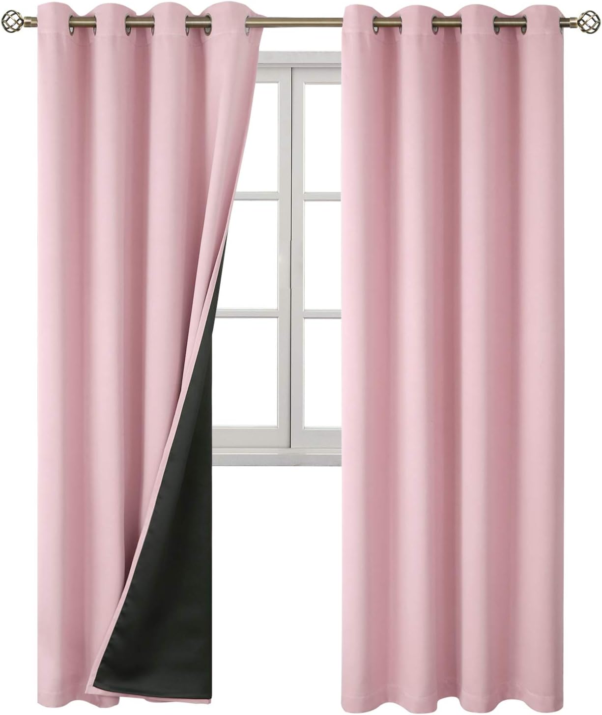 BGment Baby Pink 100% Blackout Curtains for Nursery Bedroom 84 Inch Length 2 Panels, Thermal Insulated Full Light Blocking Grommet Noise Ca…