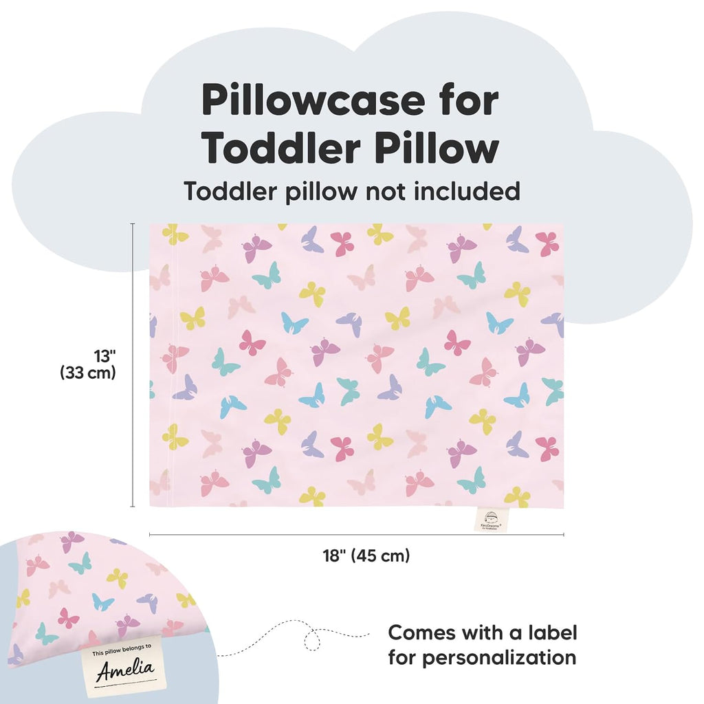 KeaBabies Toddler Pillowcase 13"x18" - Organic Cotton Toddler Pillowcase for Kids, Boys, Girls, Soft & Durable Cotton Cover for Miniature…