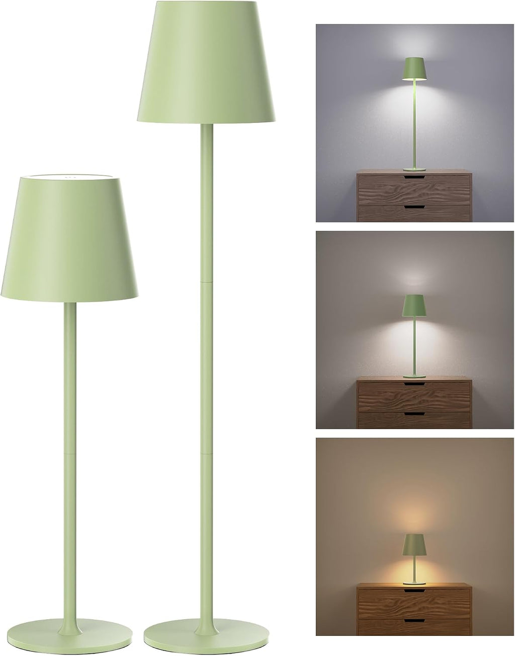 Cordless Table Lamps Rechargeable, 3 Adjustable Height, 5000mAh Battery Operated, 3 Colors Smooth Dimming, Portable LED Waterproof Table…