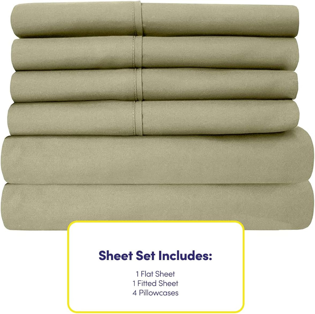 Cal King Size Bed Sheets - 6 Piece 1500 Supreme Collection Fine Brushed Microfiber Deep Pocket California King Sheet Set Bedding - 2…