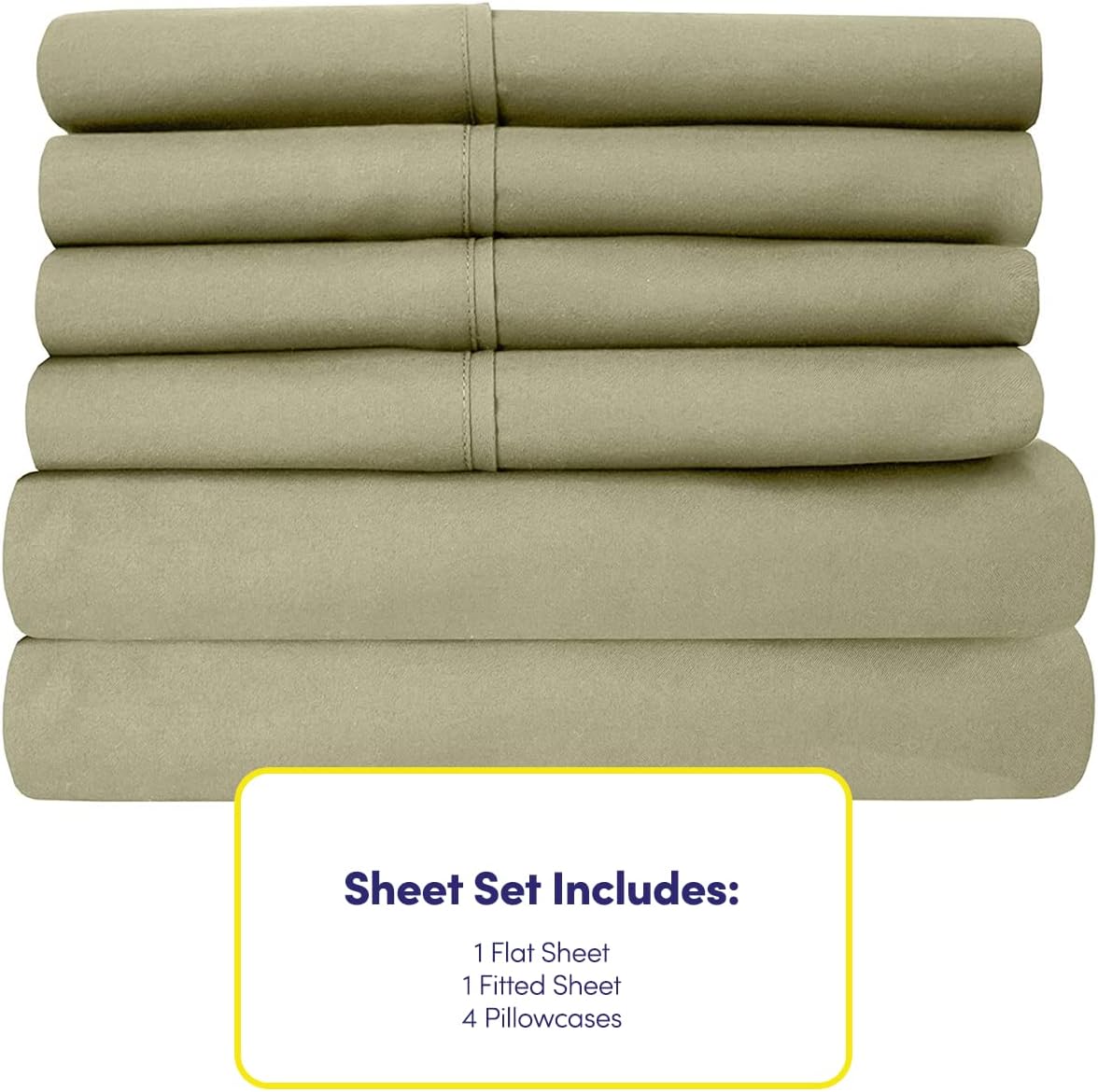 Cal King Size Bed Sheets - 6 Piece 1500 Supreme Collection Fine Brushed Microfiber Deep Pocket California King Sheet Set Bedding - 2…