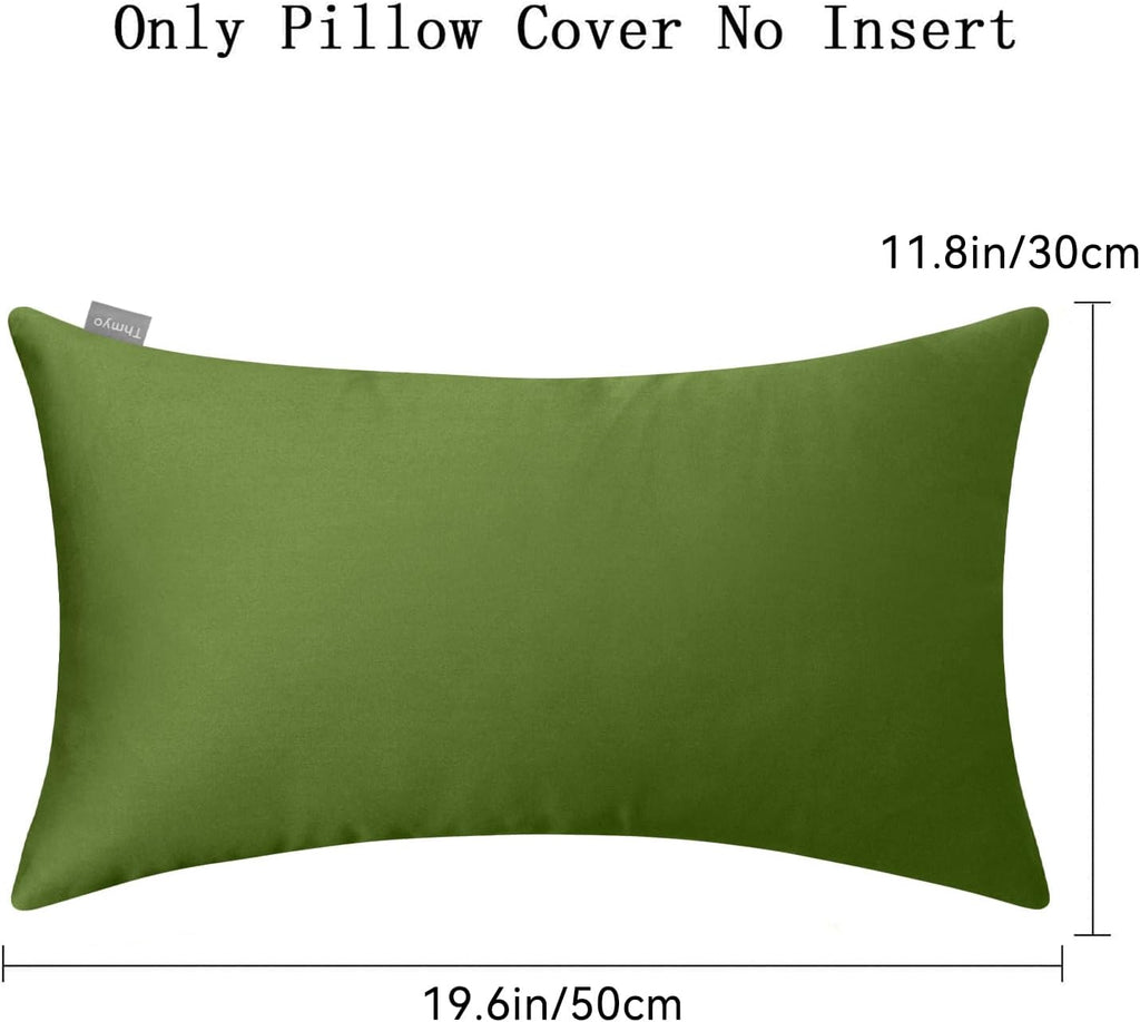 Thmyo 4-Pack 100% Cotton Lumbar Comfortable Solid Decorative Throw Pillow Case, Rectangle Cushion Cover Pillowcase Sublimation Blank Pillow…
