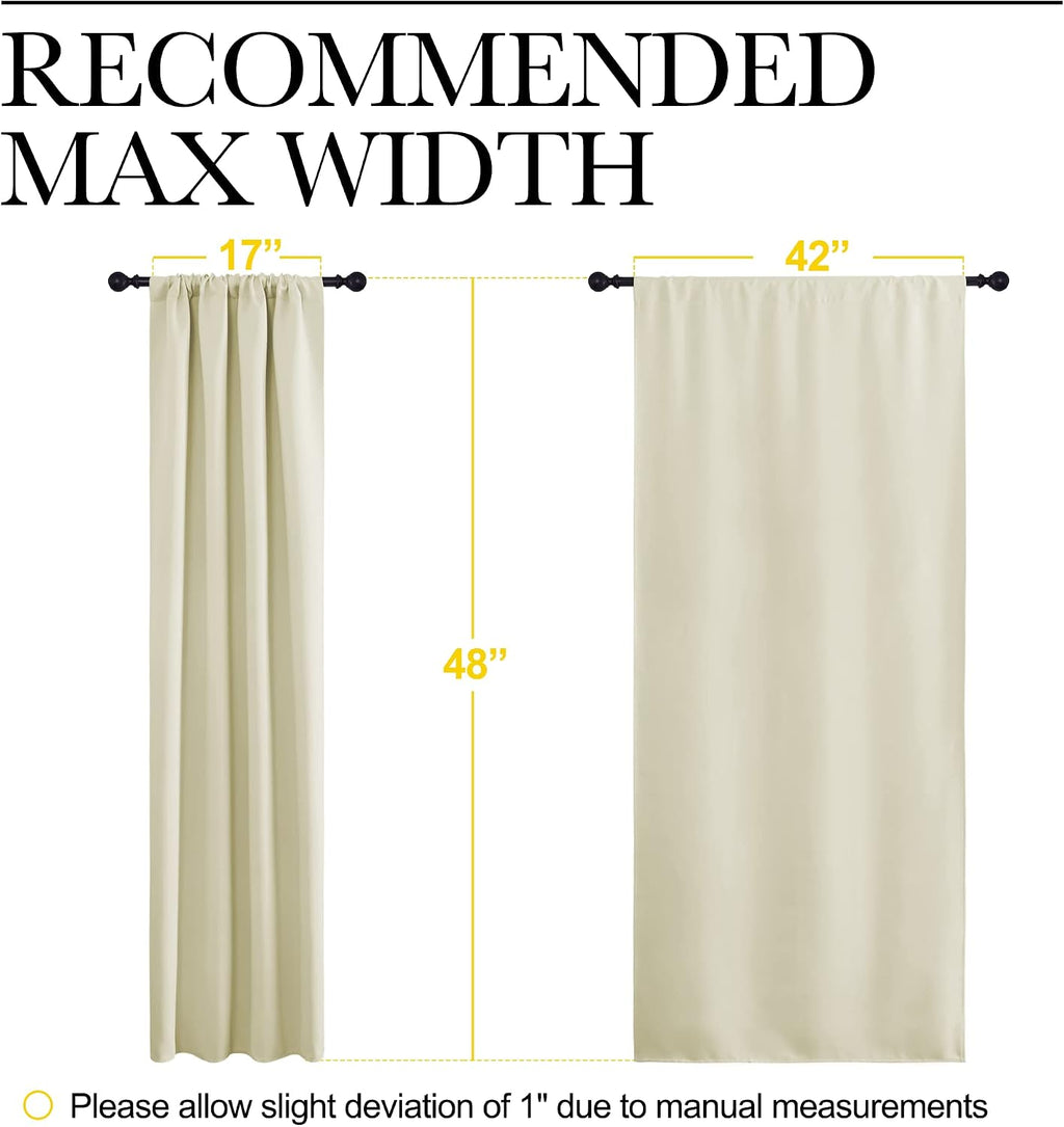 NICETOWN Blackout Curtains for Bedroom, Home Decorations Thermal Insulated Solid Rod Pocket Blackout Drapes for Cafe (Beige, One Pair, 42…