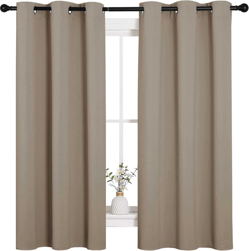 NICETOWN Sleek Blackout Curtains 63 inches Length for Small Windows, Noise Reducing and Block Draft Panels for Door Doorway Laundry…