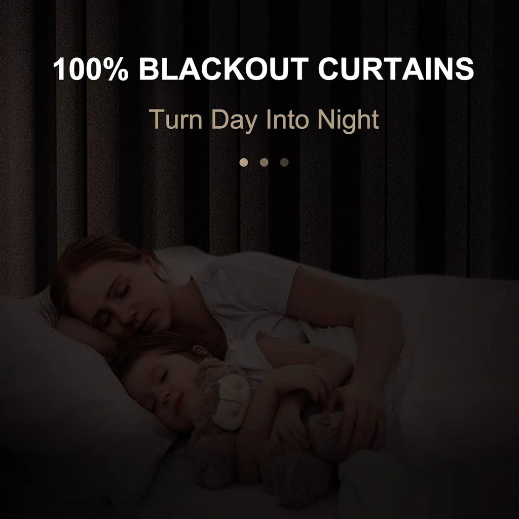 100BlackoutShield 100% Blackout Shield Linen Blackout Curtains for Bedroom 72 Inches Long, Back Tab/Rod Pocket Living Room Drapes, Thermal…