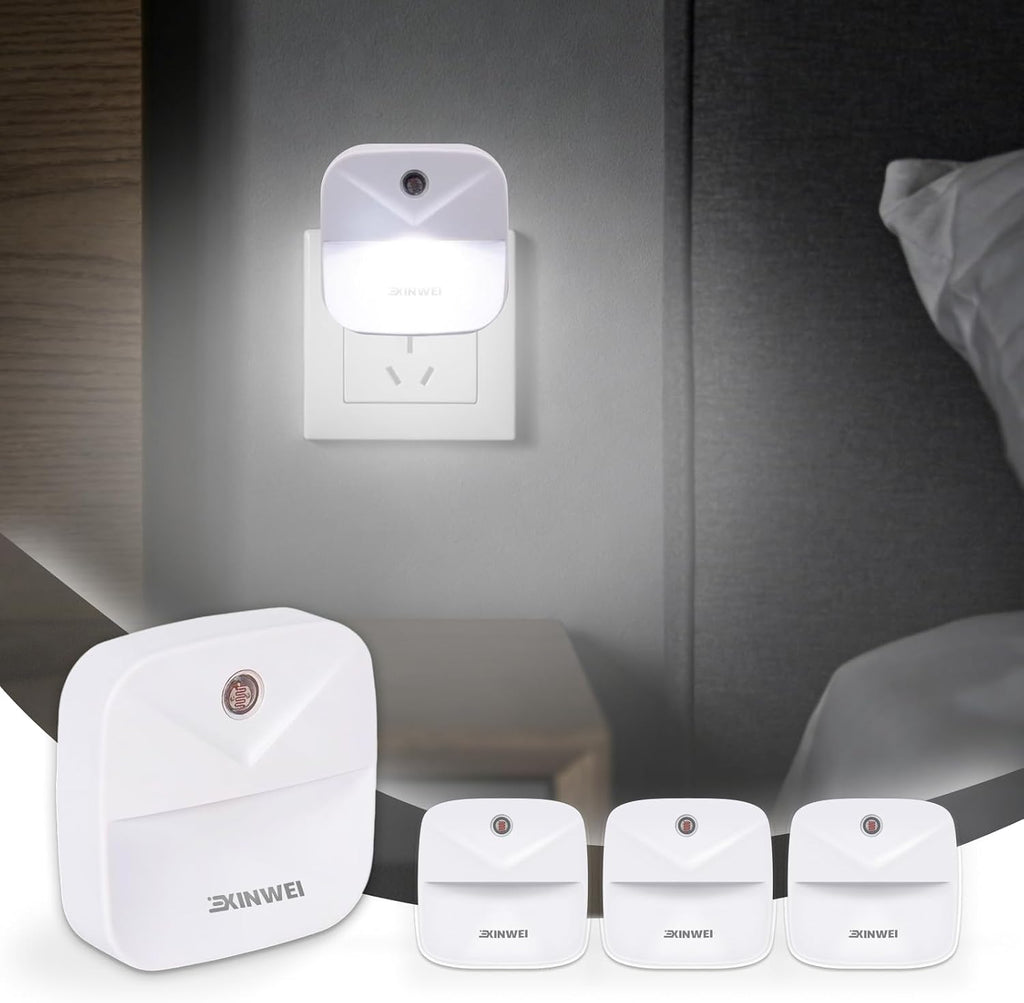 Night Lights Plug into Wall, Automatic LED Night Light with Dusk to Dawn Sensor, Modern V-Groove Design Square Night Lite for Hallway…