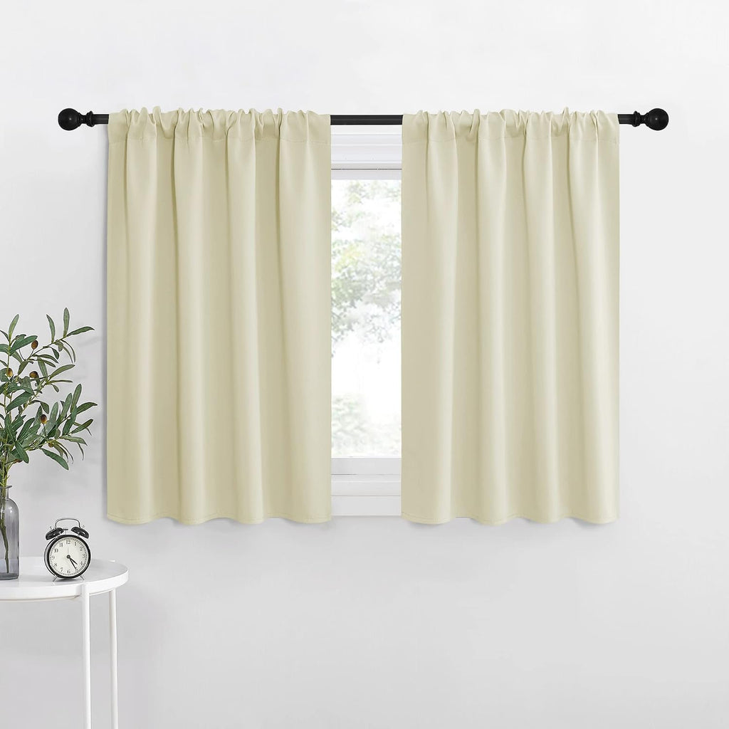 NICETOWN Kitchen Curtains, Short Blackout Curtains & Drapes, Small Window Draperies for Dining Room, Cupboard (Beige, 42 in x 36 in (W x…