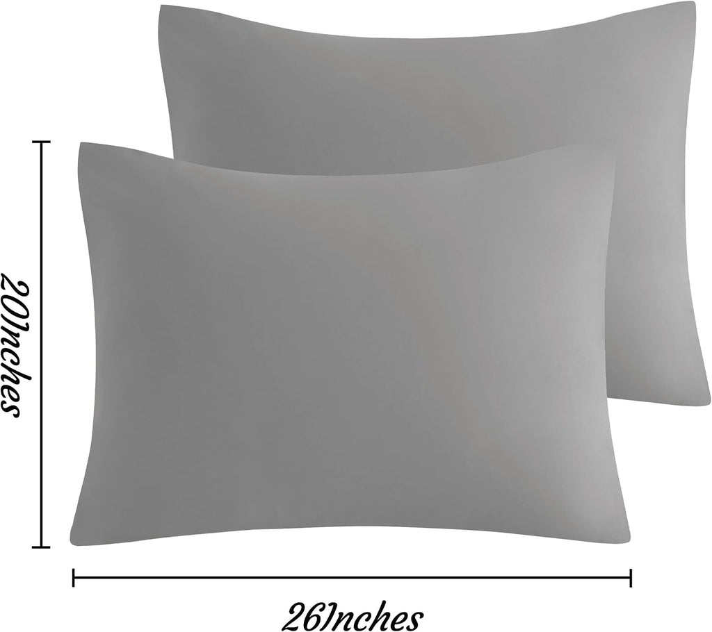Ntbay Standard Pillow Cases Set of 2, 2 Pack Brushed Microfiber 20x26 Pillow Cases, Soft, Wrinkle, Fade, Stain Resistant Smoke Grey Pillow…