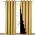 Nicetown 100% Blackout Window Curtain Panels, Heat and Cold Blocking Drapes with Black Liner for Nursery, 84 inches Drop Thermal Insulated…