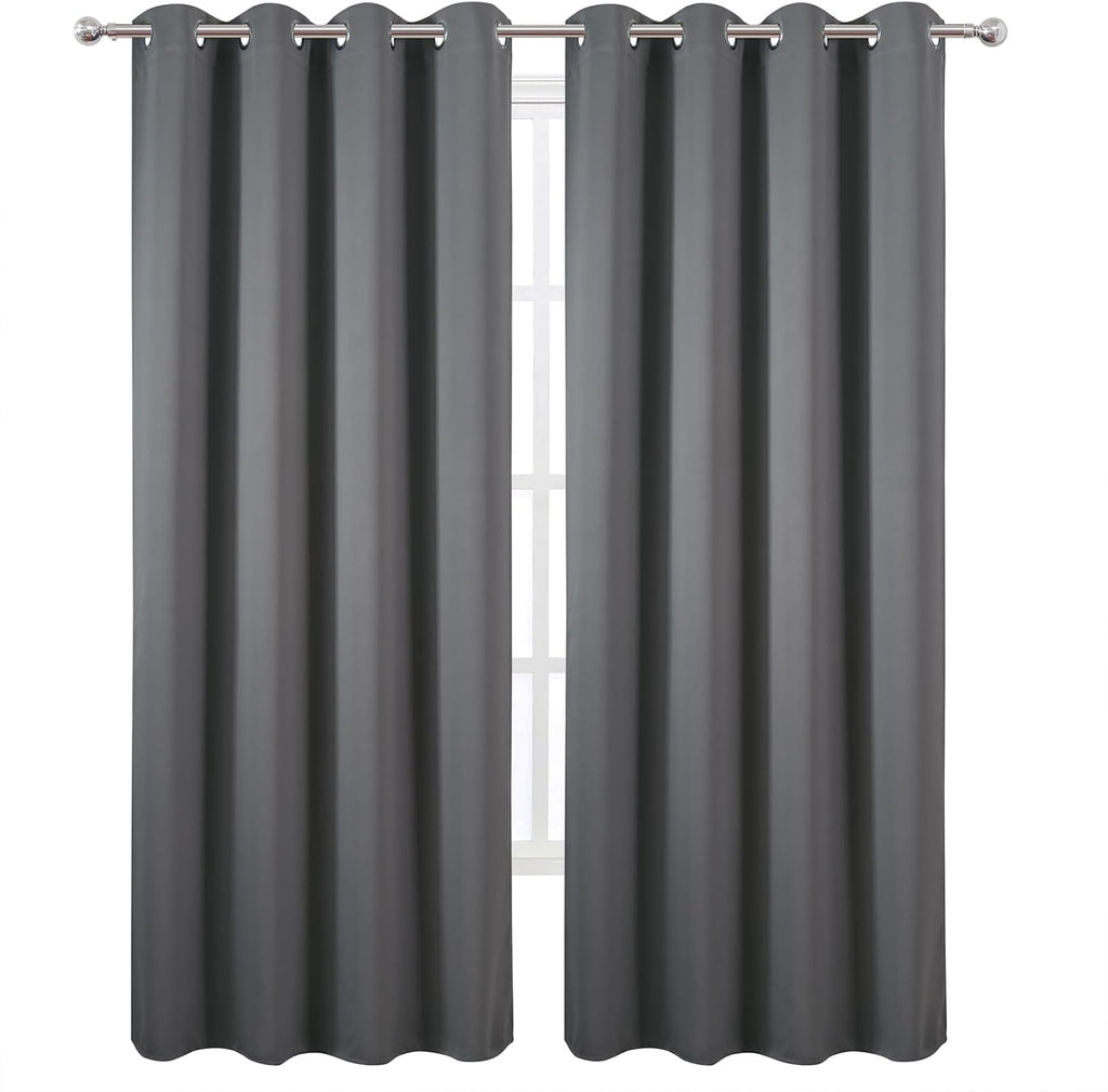 Lemomo Blackout Curtains 52 x 120 Inch Long Frost Grey Curtains Set of 2 Panels Room Darkening Curtains for Bedroom and Living Room 120 Inc…