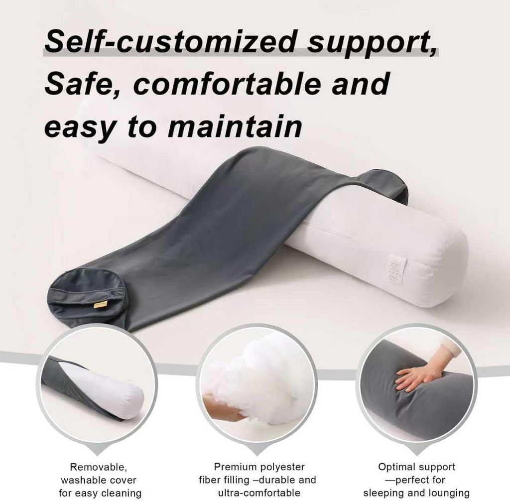 Body Pillow for Adults, Long Round Pillow, Big Cylindrical Pillow, Large Full Bolster Pillows for Side Sleepers (Charcoal Gray, 47.24"*7.87")