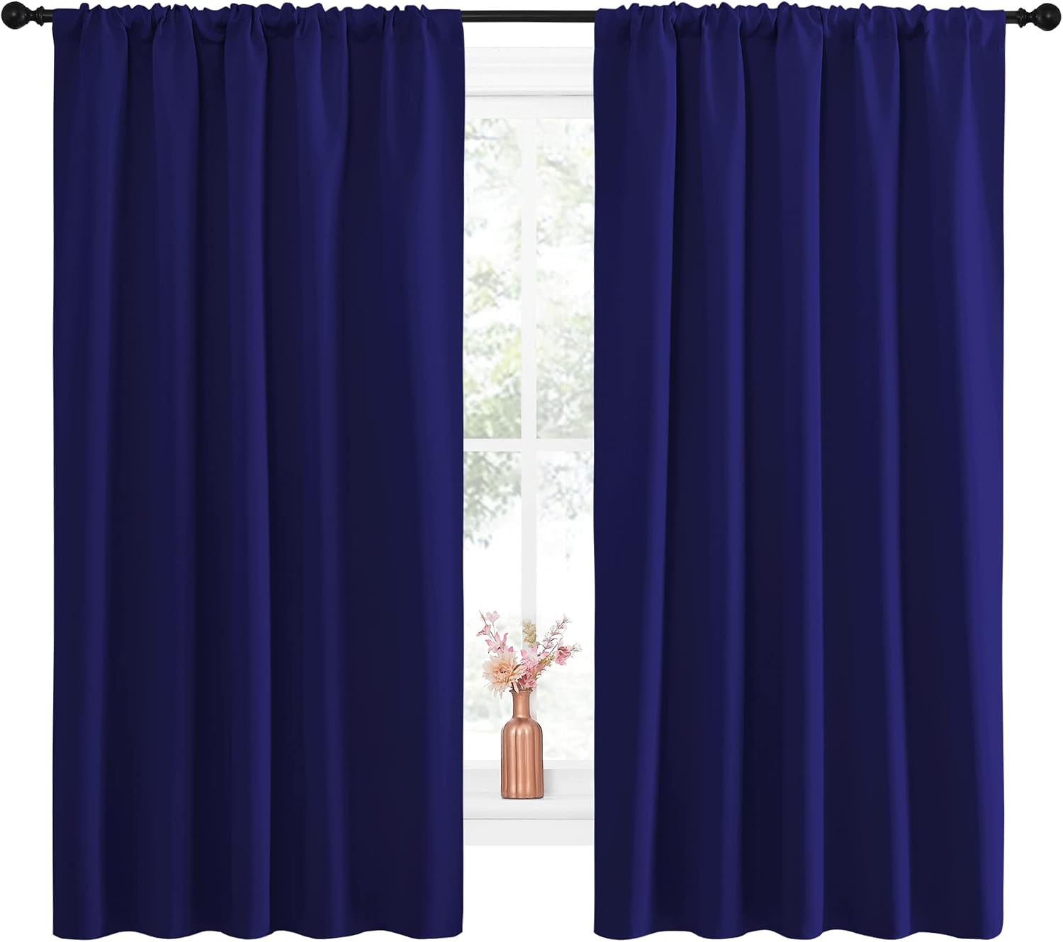 NICETOWN Curtains Blackout Draperies - Modern Design Thermal Insulated Solid Rod Pocket Top Blackout Drapes for Kid's Bedroom, Window…