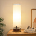 Touch Table Lamp, 3-Way Dimmable Modern Minimalist Accent Bedside Lamp with Cylinder Fabric Shade, Night Light Nightstand Desk Lamp for…