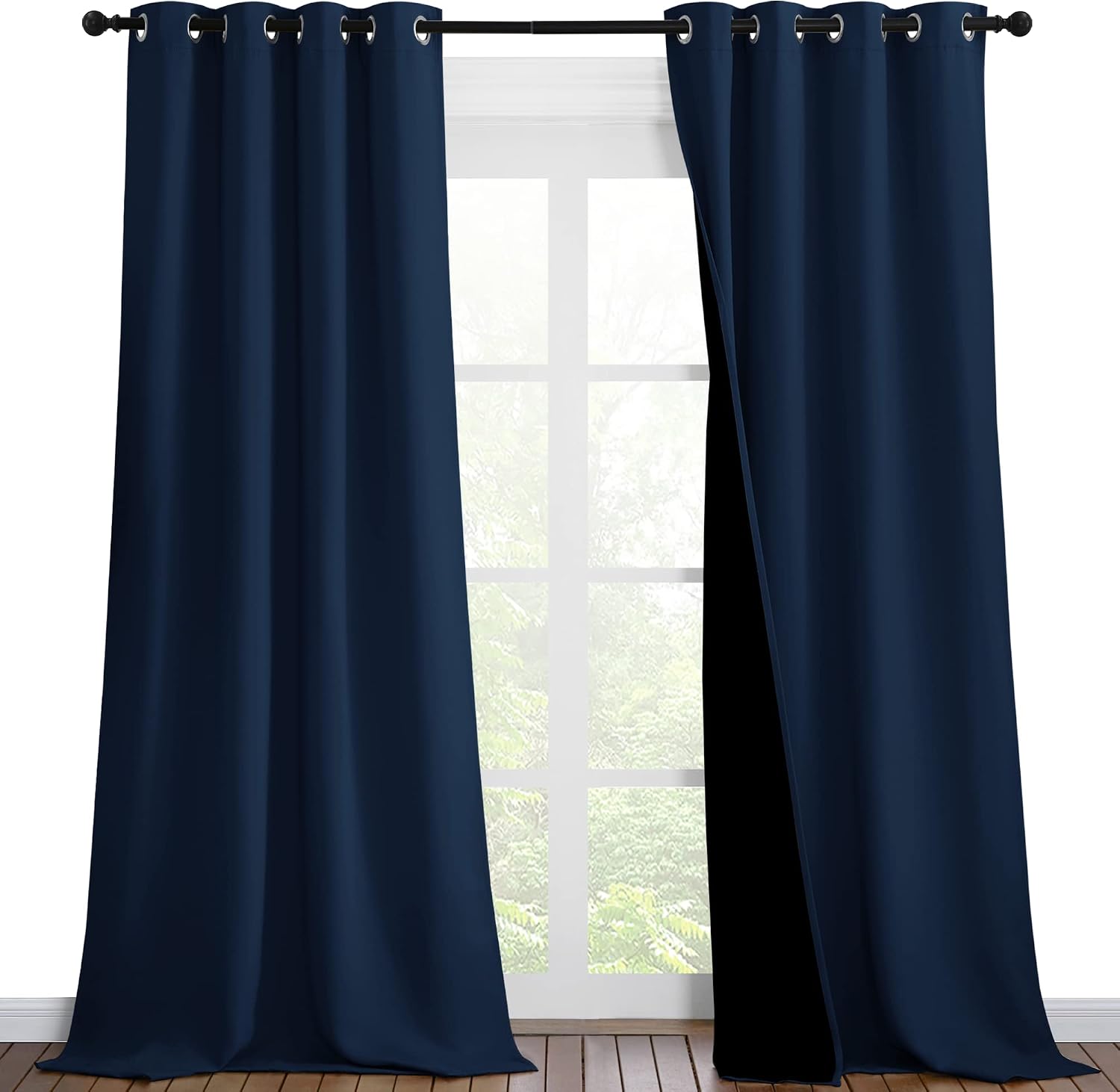 Nicetown Complete 100% Blackout Curtain Set, Thermal Insulated & Energy Efficiency Window Draperies for Guest Room, Full Shading Panels for…