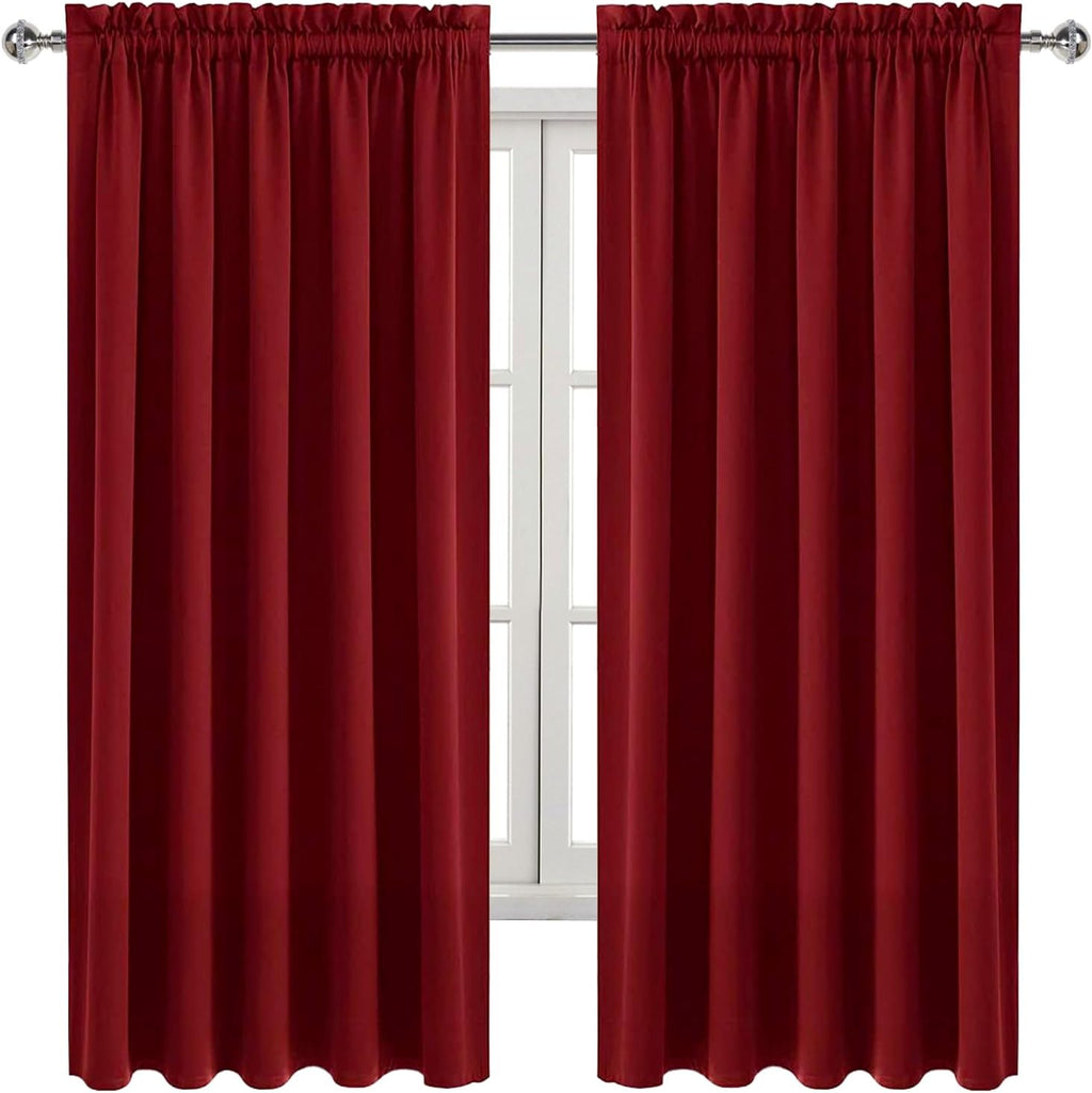 Dwcn Blackout Curtains for Bedroom – Rod Pocket Thermal Insulated Noise Reducing Noise Reducing Drapes for Living Room, W 60 x L 63 Inch, 2…