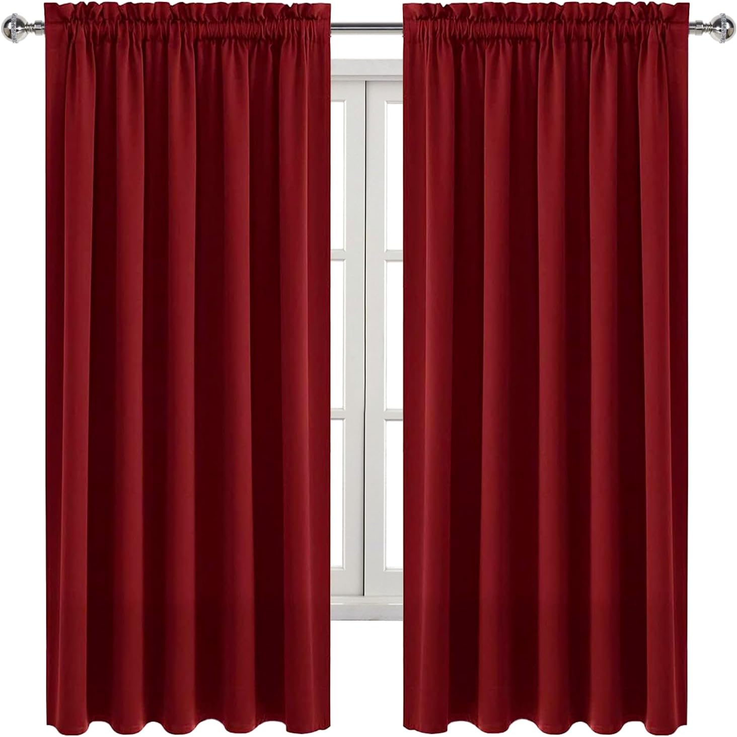 Dwcn Blackout Curtains for Bedroom – Rod Pocket Thermal Insulated Noise Reducing Noise Reducing Drapes for Living Room, W 60 x L 63 Inch, 2…