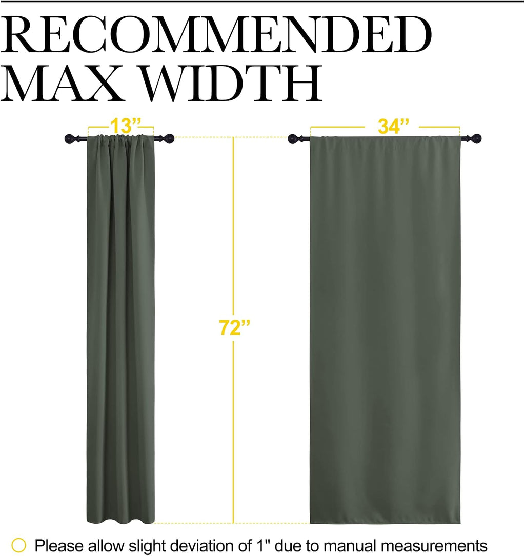 NICETOWN Bedroom Curtains Blackout Draperies - All Season Thermal Insulated Solid Rod Pocket Top Blackout Curtains/Drapes for Kid's Room…
