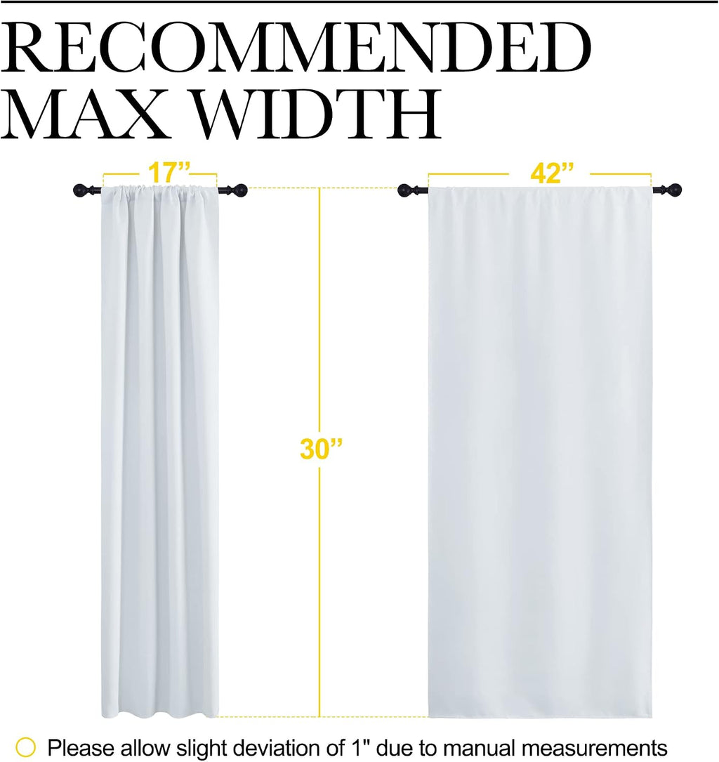 NICETOWN Greyish White Window Curtain Panels, RV Bunk Curtains, Thermal Insulated Rod Pocket Room Darkening Curtain Sets for Loft…
