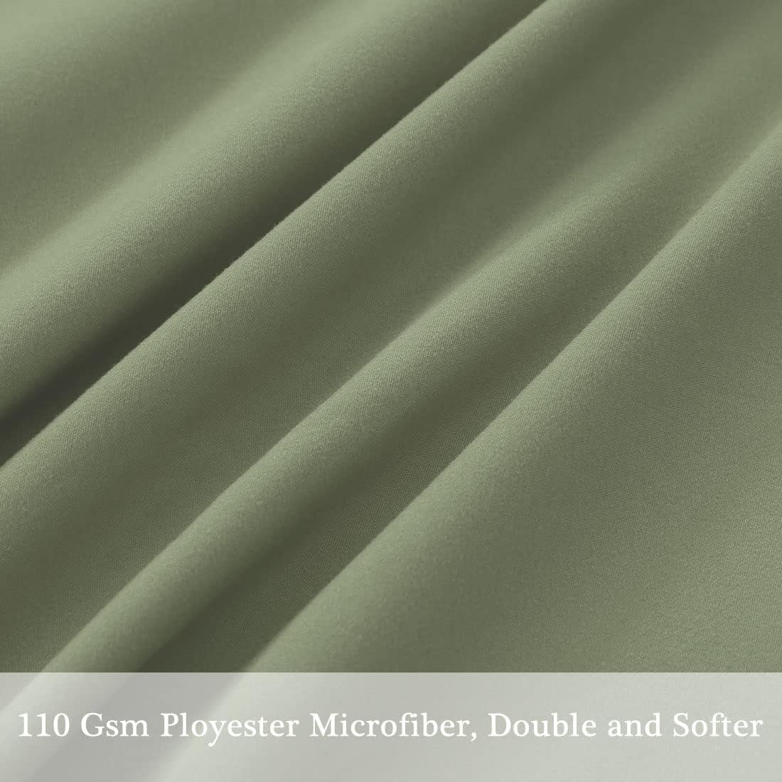 PiccoCasa Body Pillow Cover With Zipper Closure, 110 GSM Brushed Microfiber Case, Soft Long Pillowcase (20"x54") Sage cotton